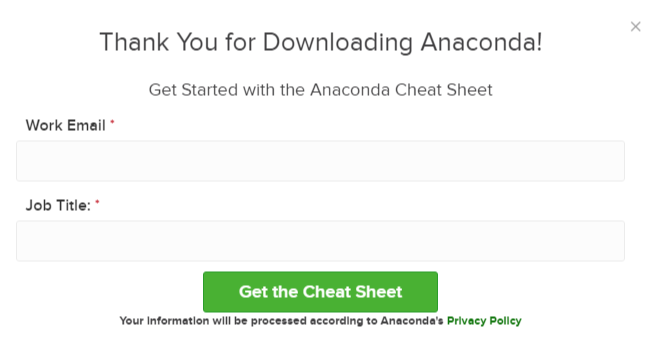 Anaconda installation: ask for email