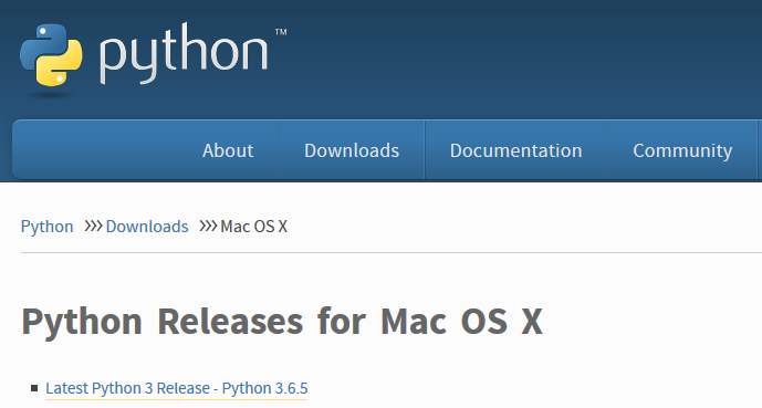 Python.org download for MacOS