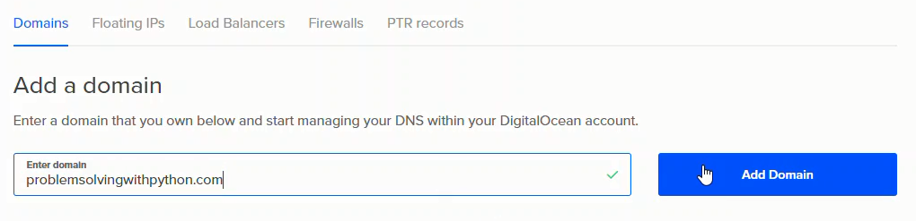 DO Domains/DNS