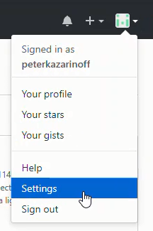 GitHub settings