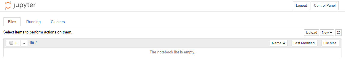 notebook list is empty