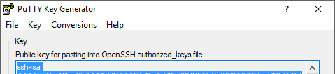 PuTTYgen Copy RSA key to Clipboard