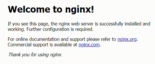 nginx welcome page